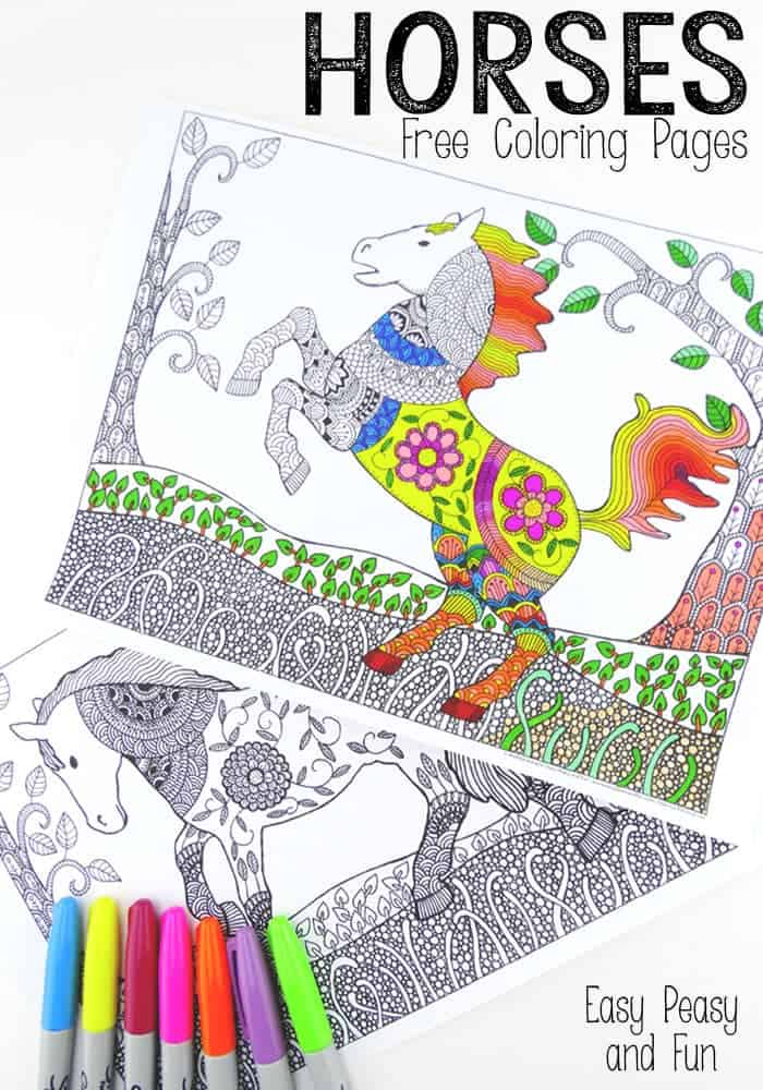 Horses Free Coloring Pages