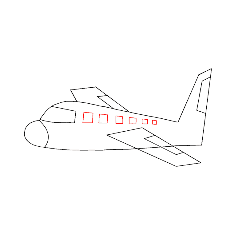 Flugzeug Fenster zeichnen 2