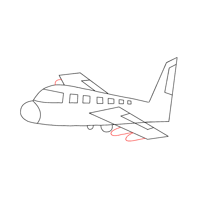 Flugzeug Turbine zeichnen