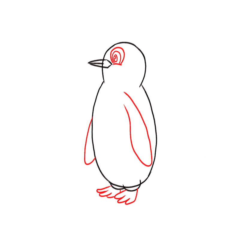 Pinguin zeichnen 6