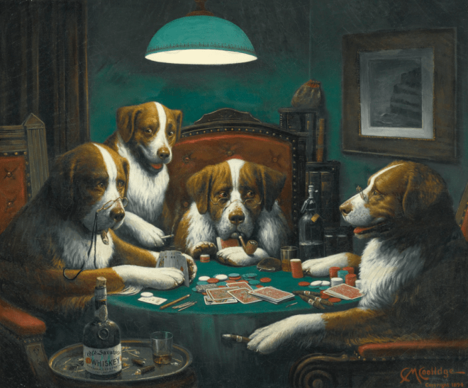 Dogs Playing Poker Poker Game 1894