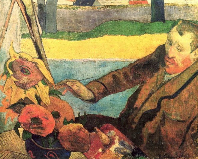 Paul Gauguin, Porträt des Vincent van Gogh, Sonnenblumen malend, 1888