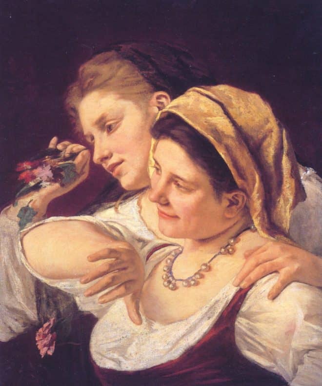 Two Women Throwing Flower Mary Cassatt