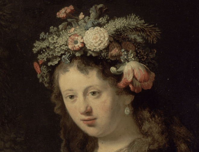 Saskia als Flora Blumenkranz