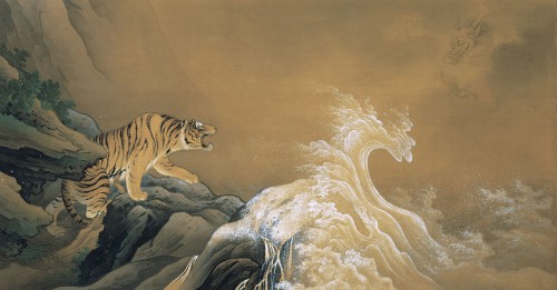 Hashimoto Gahō, Drache gegen Tiger, 1899