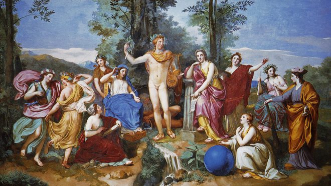 Anton Raphael Mengs, Apollo Mnemosyne und die neun Musen, 1761