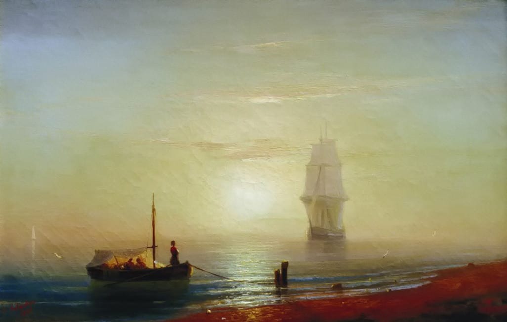 Ivan Aivazovsky, The sunset on sea, 1848