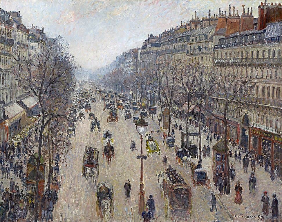 Camille Pissarro, Boulevard Montmartre (morning, cloudy weather)