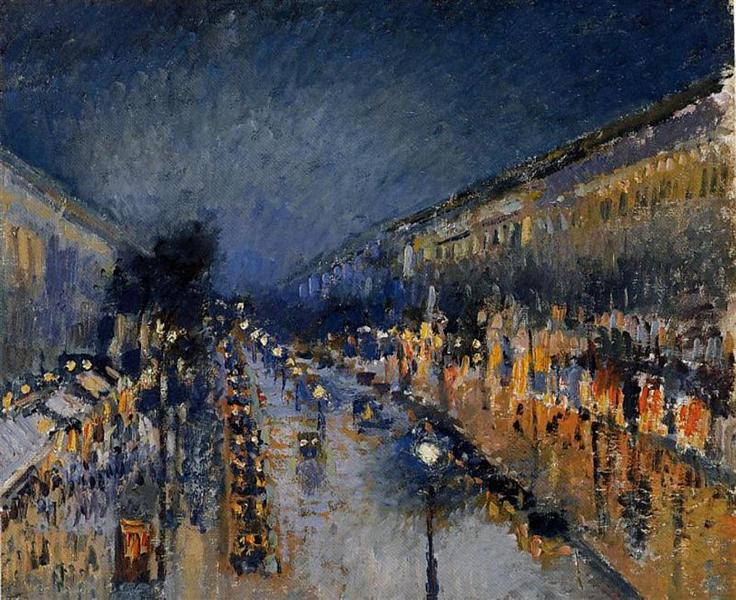 Camille Pissarro, Boulevard Montmatre bei Nacht