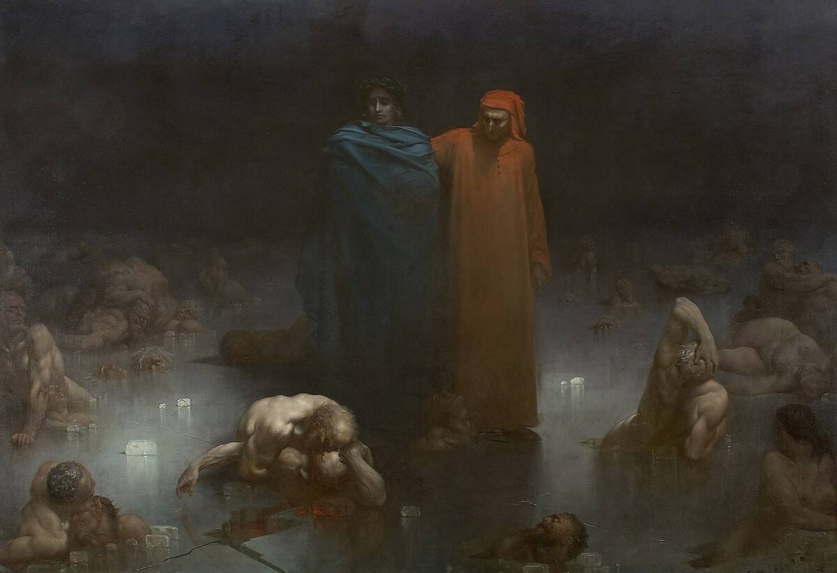 Gustave Doré - Dante und Vergil im neunten Kreis der Hölle - Göttliche Komödie