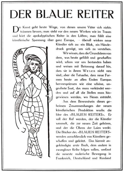 Subskriptionsprospekt zum Almanach Der Blaue Reiter, 1912 