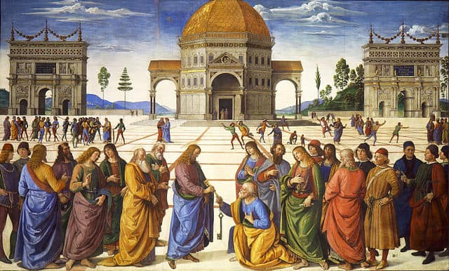 Perugino, Schlüsselübergabe, ca. 1481-1482