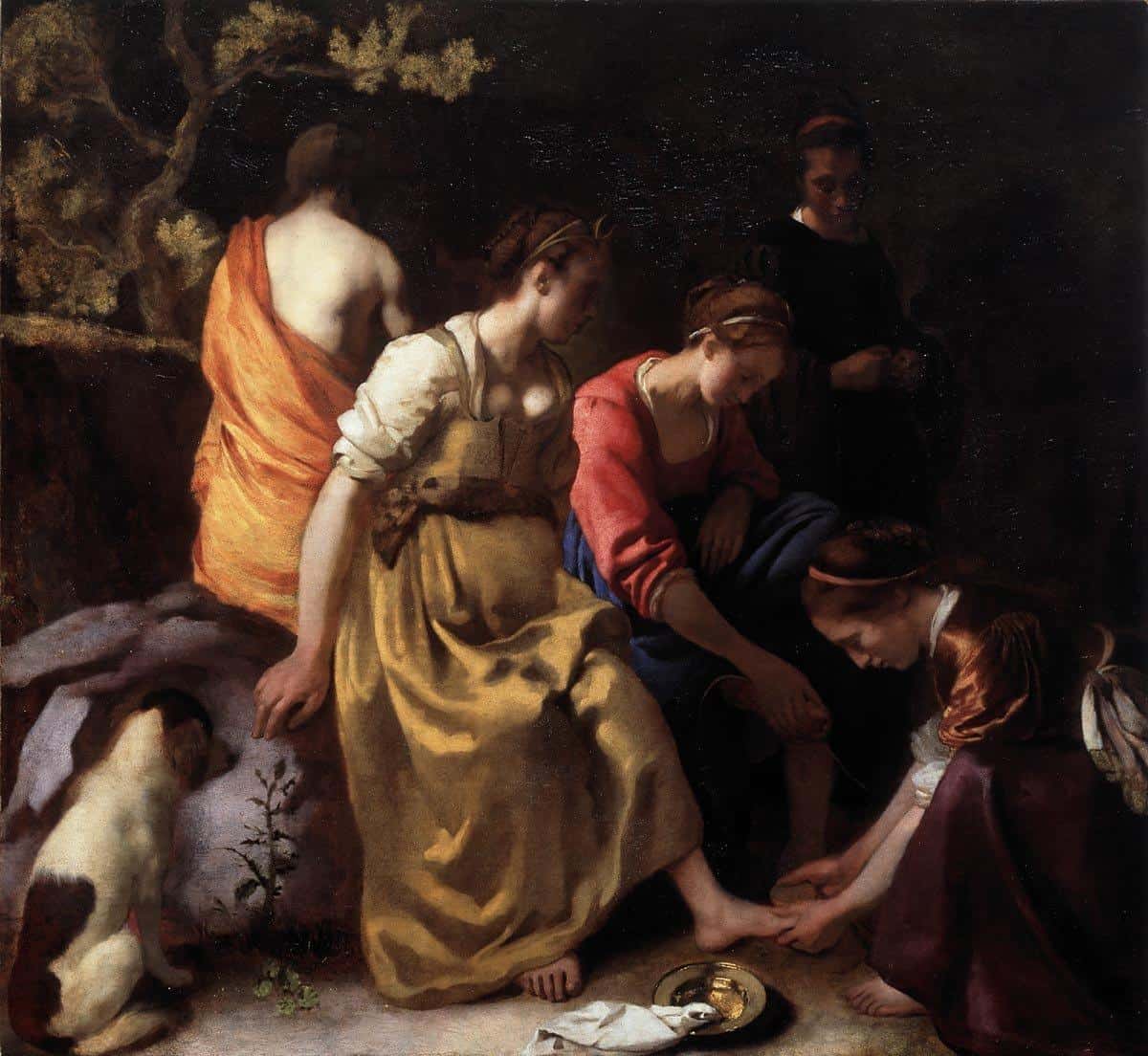Jan Vermeer, Diana mit ihren Gefährtinnen, 1655/1656Jan Vermeer, Diana mit ihren Gefährtinnen, 1655/1656