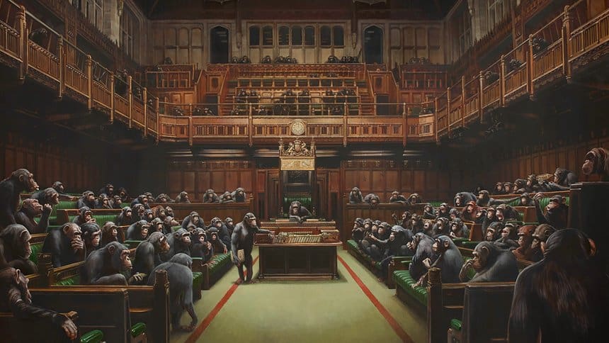 Banksy, Devolved Parliament, 2009