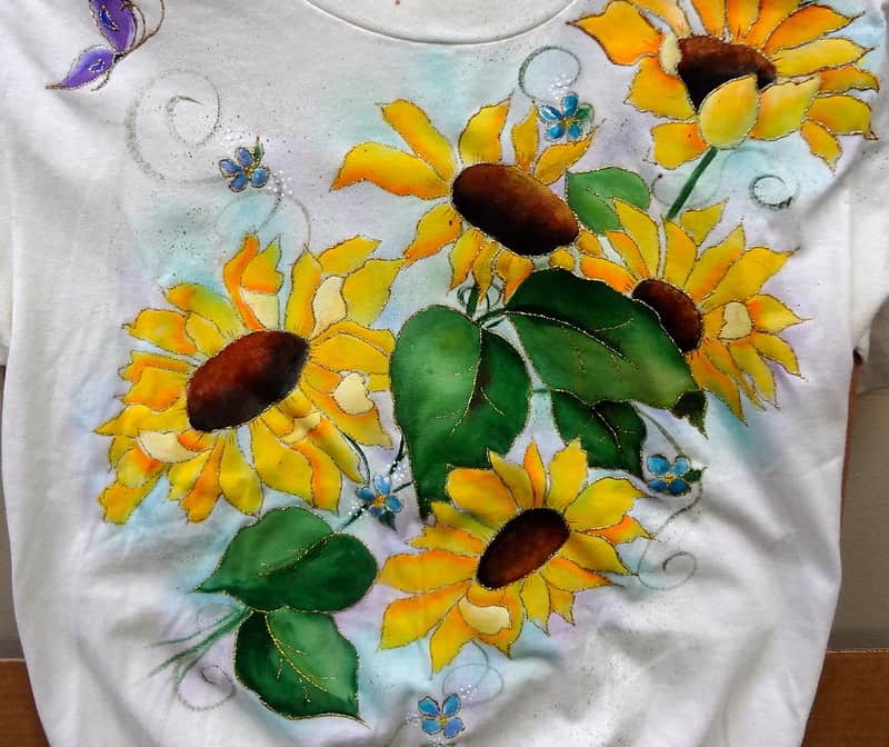 Stoffmalerei Sonnenblumen