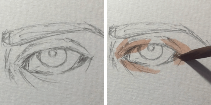 Auge malen lernen Schritt 1