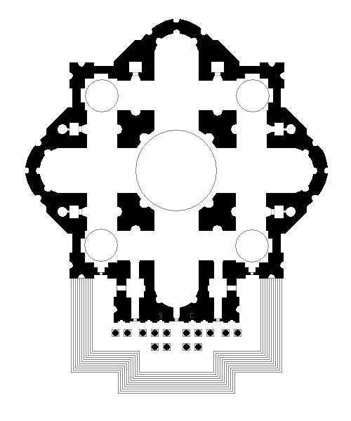 Petersdom nach Michelangelo - Grundriss