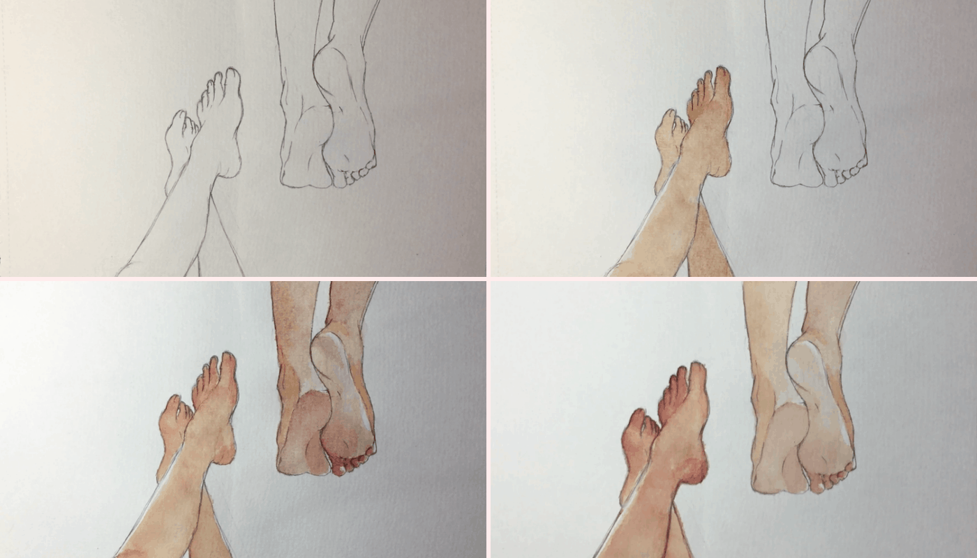 Füße malen lernen