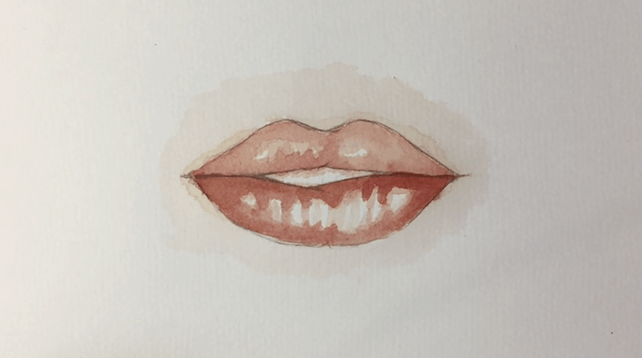 Lippen malen Schichten
