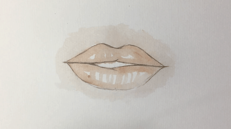 Lippen malen Untermalung