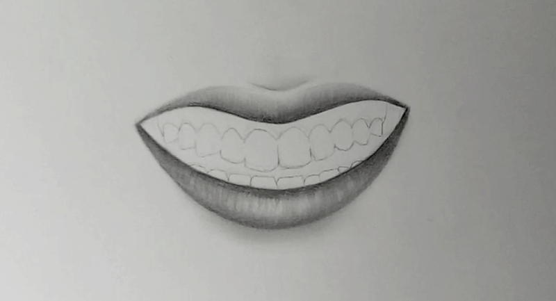 Lächeln mit Zähnen zeichnen 2