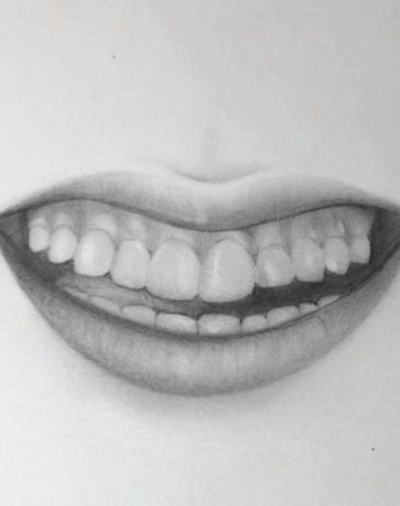 Lächeln mit Zähnen zeichnen