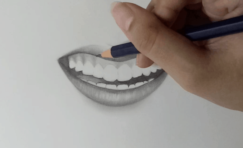 Lächeln mit Zähnen zeichnen 8