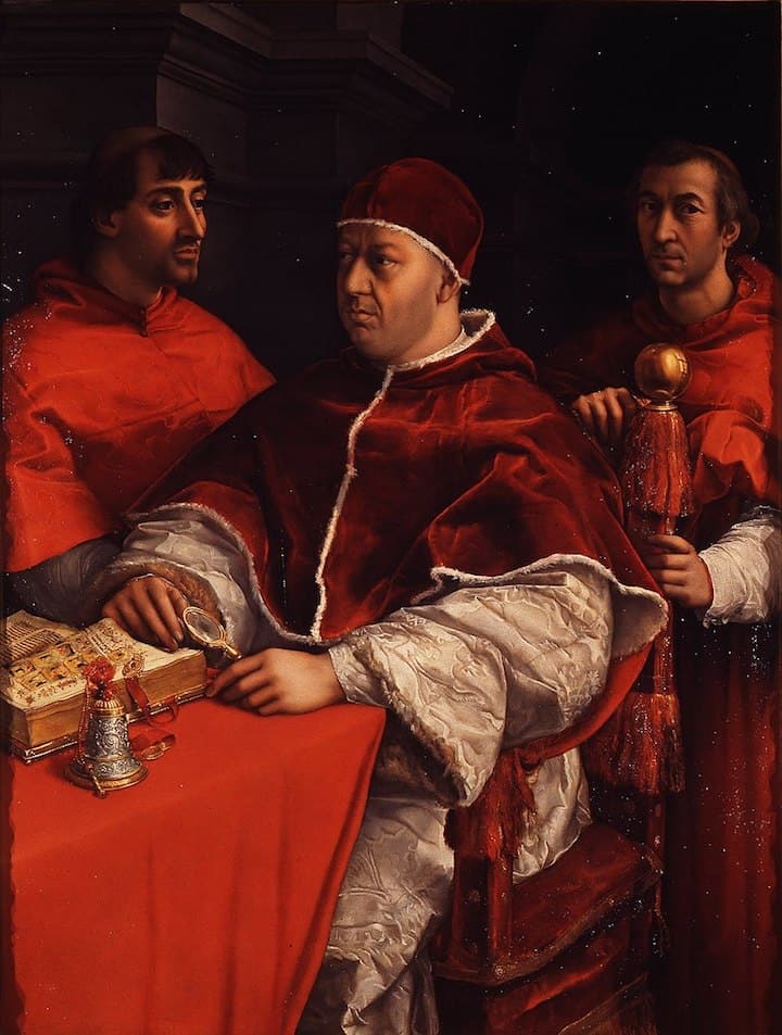 Raffael, Porträt des Papstes Leo X, 1518-19