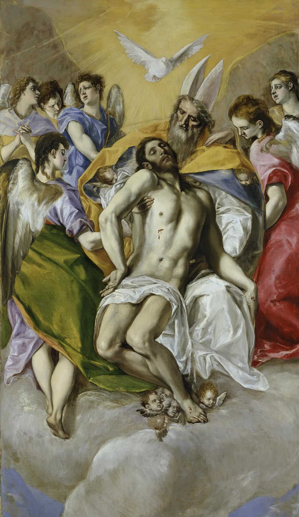 El Greco, Heilige Dreifaltigkeit, 300 × 178 cm, Öl auf Leinwand, 1577–1579