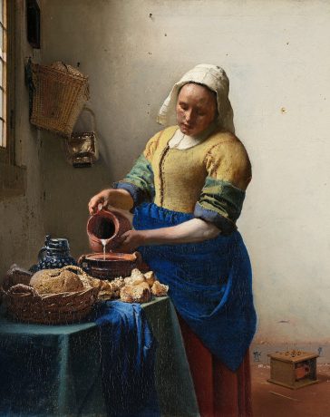 Johannes Vermeer, Dienstmagd mit Milchkrug, ca. 1657-1658