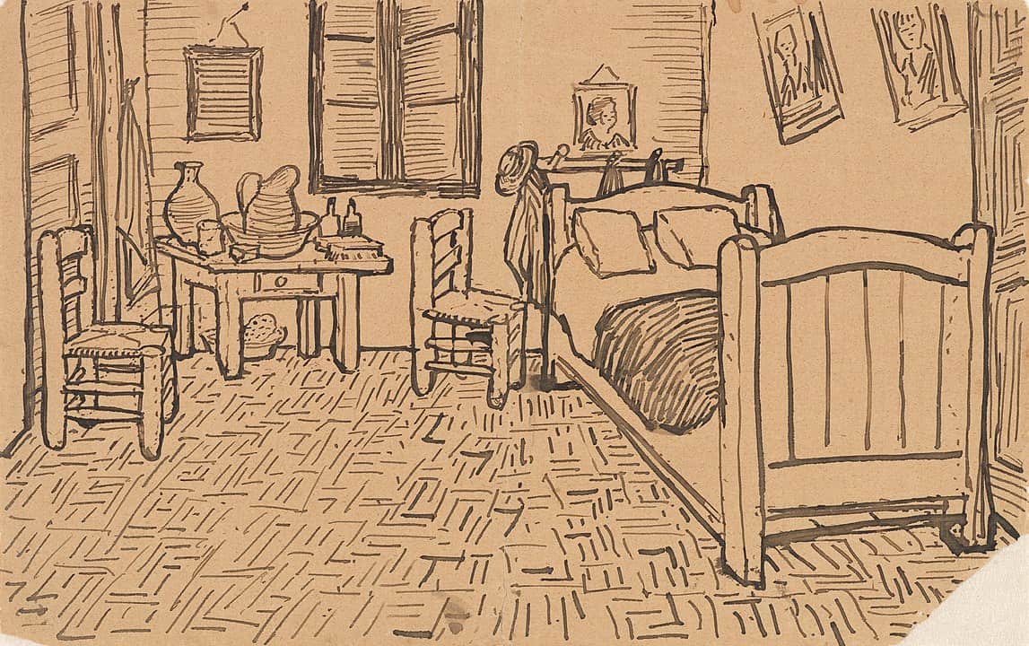 Vincent van Gogh, Skizze des Gemäldes, gesendet an Theo