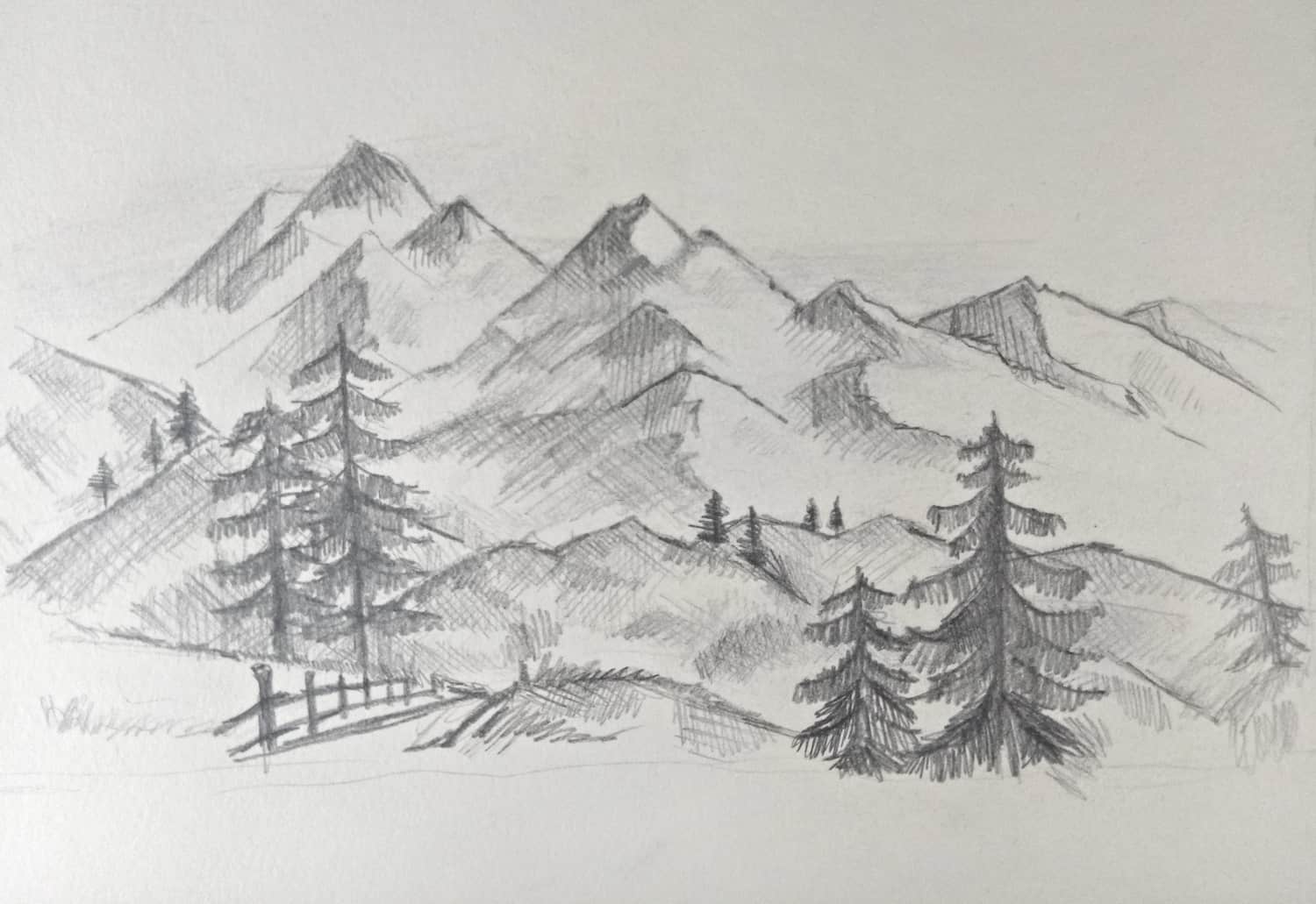 Berge zeichnen lernen: Eine einfache Anleitung für ein Bergmotiv