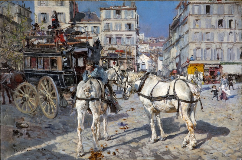 Giovanni Boldini, Omnibus am Place Pigalle in Paris, 1882