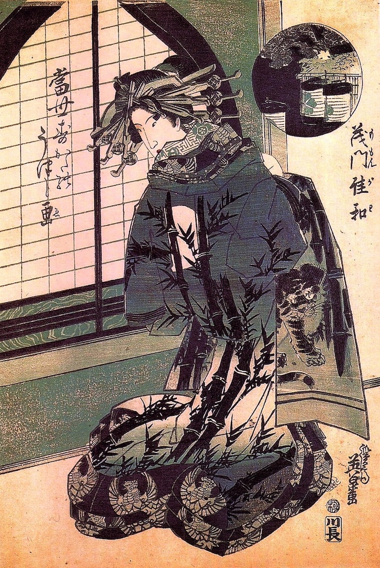 Keisai Eisen, Eine Kurtisane, Nishiki-e, ca. 1820