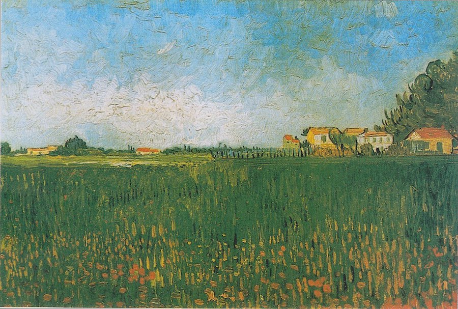 Vincent van Gogh, Bauernhäuser in einenm Weizenfeld bei Arles, Mai 1888
