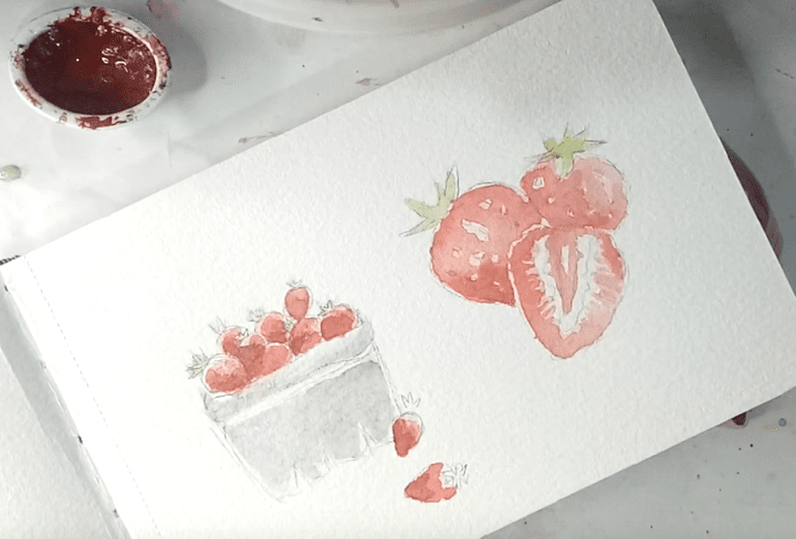 Erdbeeren malen 3