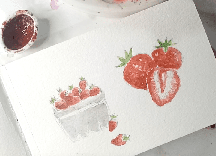 Erdbeeren malen 4