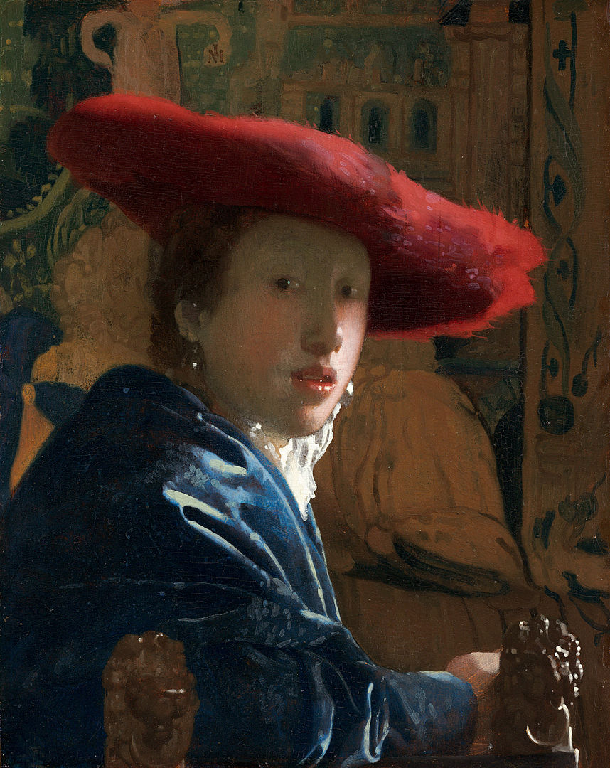 Jan Vermeer, Mädchen mit rotem Hut, circa 1665-1667