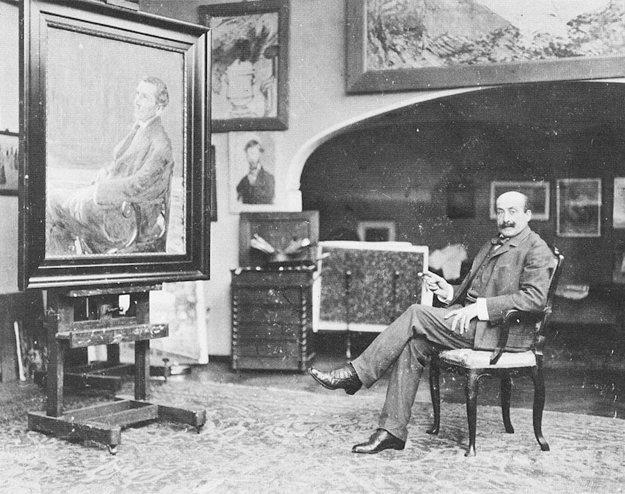 Max Liebermann in seinem Atelier