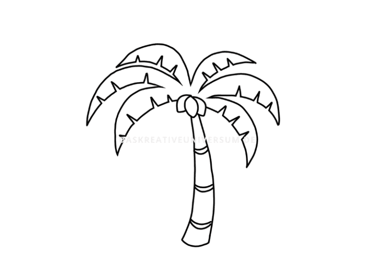 Palme zeichnen lernen - Schritt für Schritt Anleitung (Einfach)