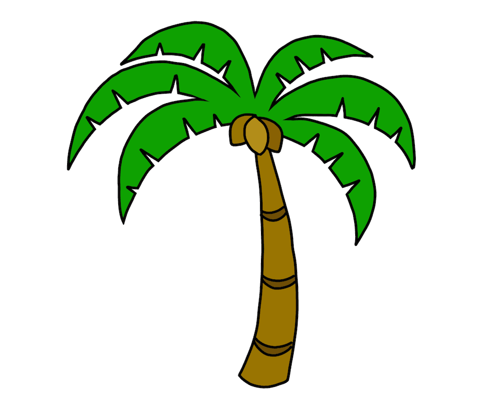 Palme zeichnen lernen - Schritt für Schritt Anleitung (Einfach)