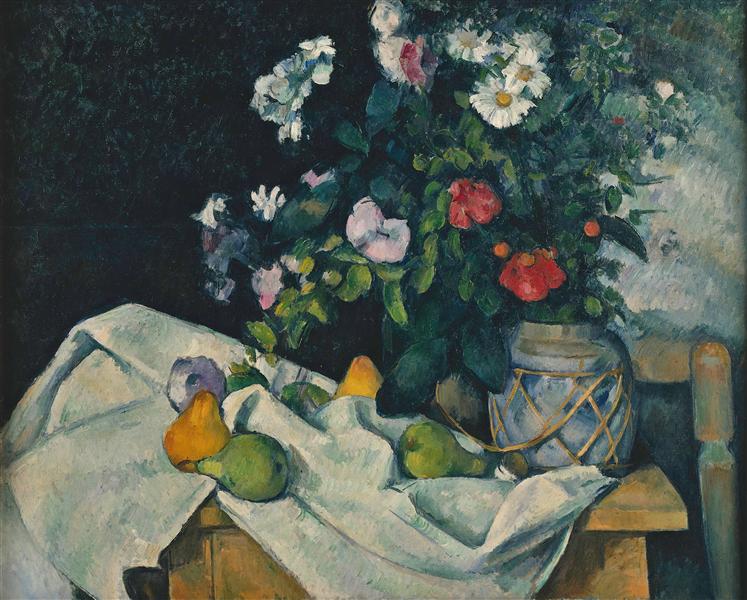 Paul Cézanne, Stillleben mit Blumen und Früchten, 1890