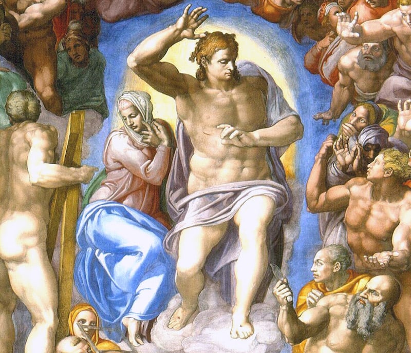 Michelangelo, Das jüngste Gericht, 1536 bis 1541, Detail Jesus Christus