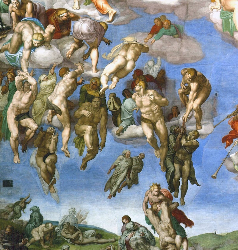 Michelangelo, Das jüngste Gericht, Detail Engel