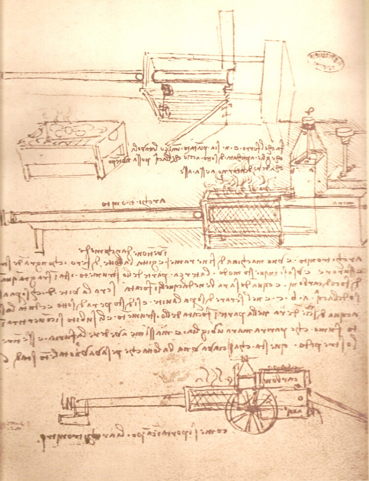 Leonardo da Vinci Erfindungen Dampfkanone