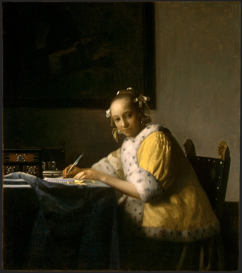 Jan Vermeer, Briefschreiberin in Gelb, 1665 - 1670 jpeg