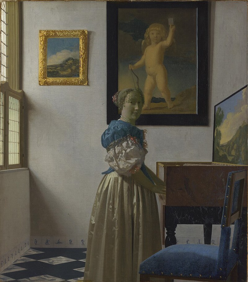 Jan Vermeer, Dame steht am Virginal, ca 1670 - 1672