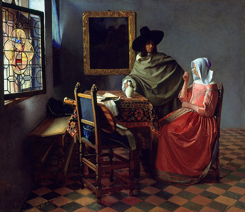 Jan Vermeer, Herr und Dame beim Wein, 1658 - 1660