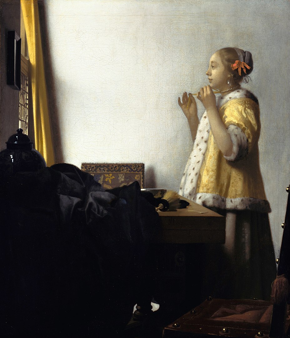 Jan Vermeer, Junge Dame mit Perlenhalsband, ca. 1664