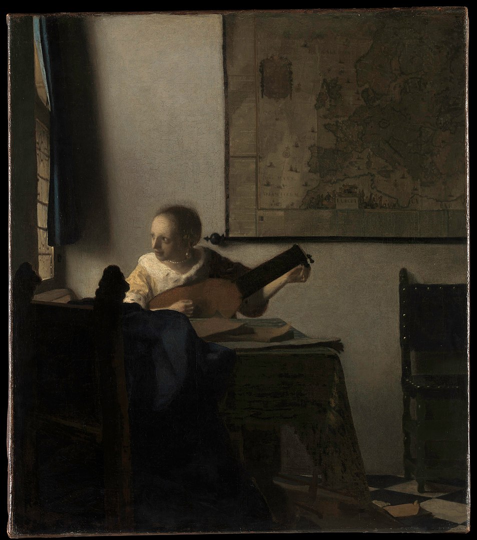 Jan Vermeer, Lautenspielerin am Fenster, 1664